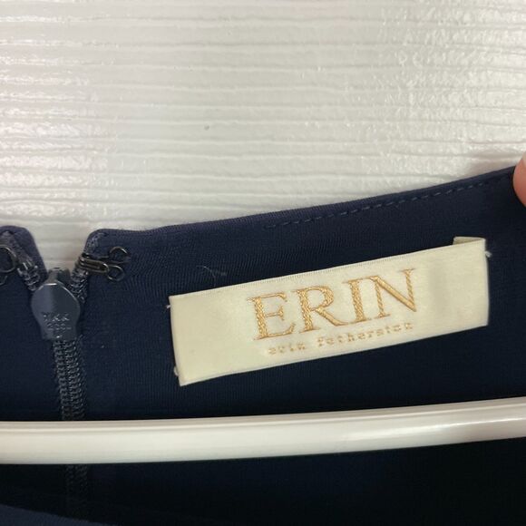 Erin By Erin Fetherston Bella Point Navy Striped Fit & Flare Dress size 2 / S - Picture 5 of 8